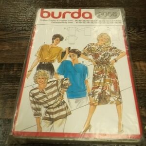 New Burda Sewing Pattern 6056 Women's Tops Shirts Size 8-20